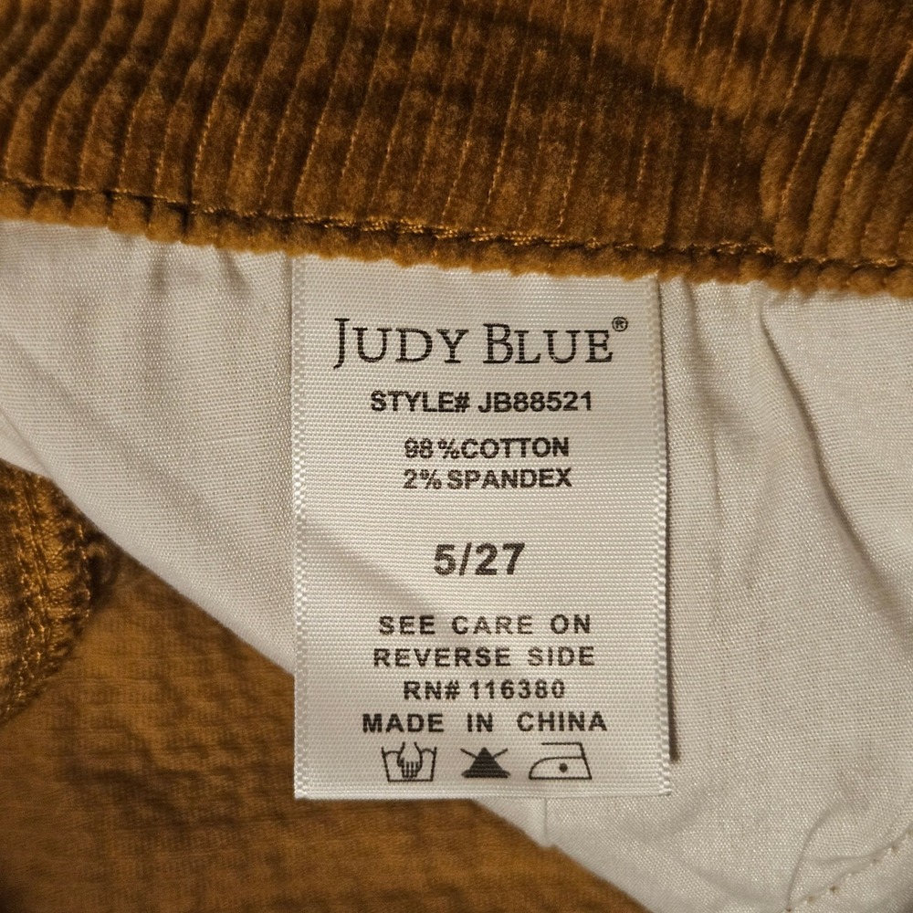 Judy Blue Womens Bootcut Corduroy Pants Camel Brown JB88521 Size 27 x 32 - Picture 5 of 8